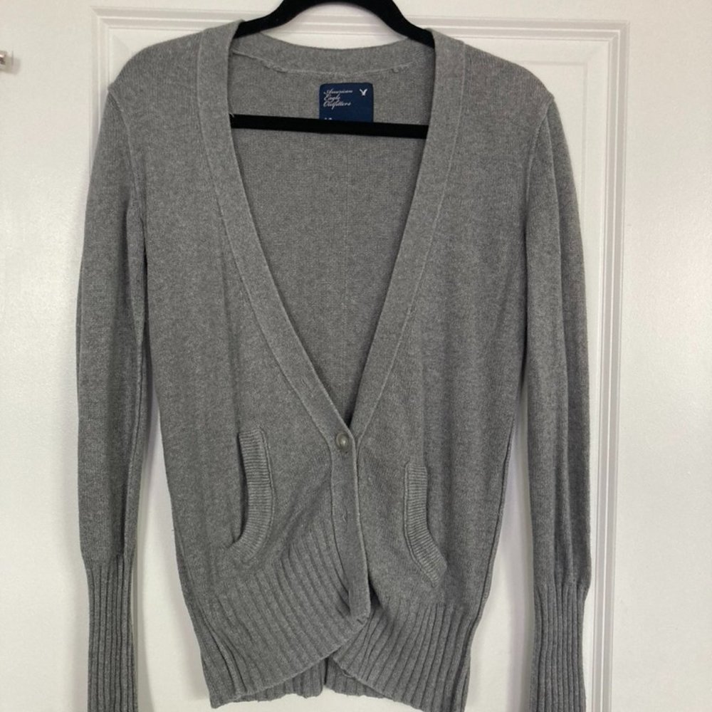 Grey/gray American eagle (AE) cardigan